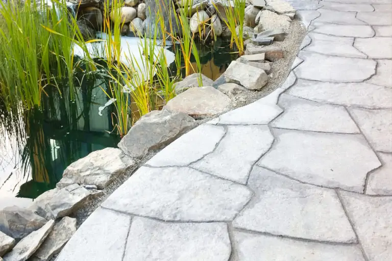 Pond with paver path